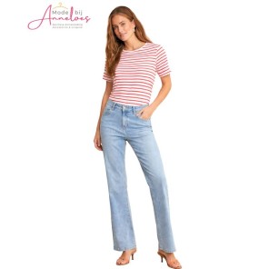 Red Button T-shirt Terry Stripe Red SRB4754 Red Button T-shirt Terry Stripe Red SRB4754